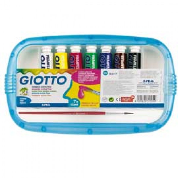 BOX 7 TUBETTI TEMPERA 12ML GIOTTO TUBO 4 ASSORTITO