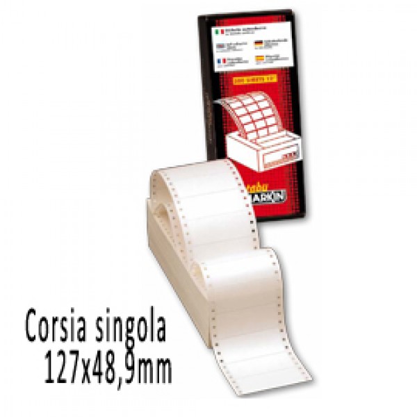 Scatola 3000 etichette adesive S615 127x48,9mm corsia singola Markin