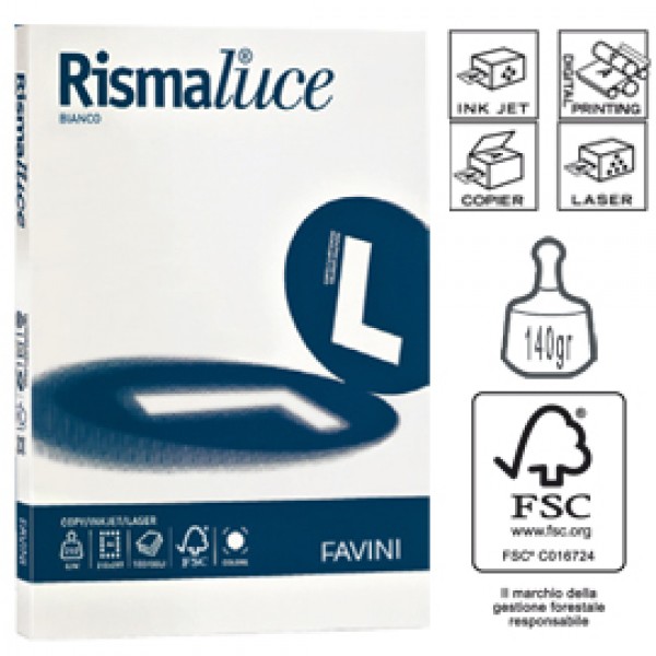 CARTA RISMALUCE 140GR A4 200FG BIANCA FAVINI