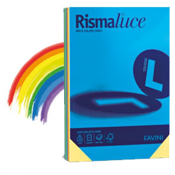 Carta RISMALUCE 90gr A4 300fg mix 8 colori FAVINI