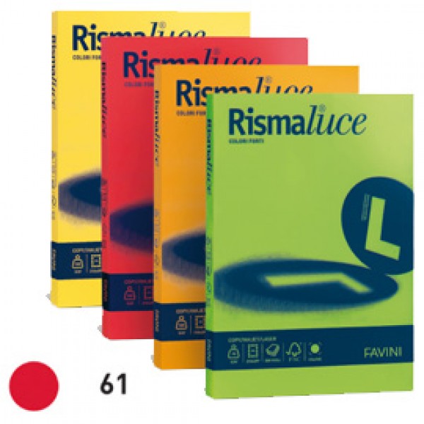 Carta RISMALUCE 140gr A4 200fg rosso scarlatto 61 FAVINI