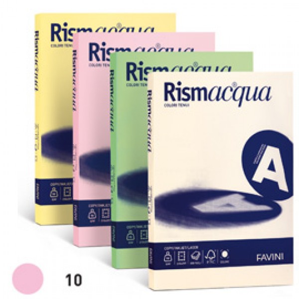 Carta RISMACQUA 140gr A4 200fg rosa 10 FAVINI