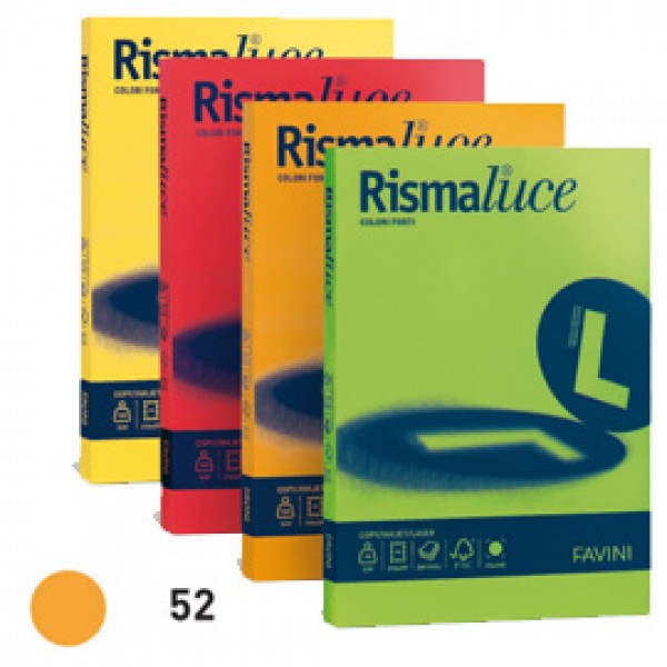 Carta RISMALUCE 200gr A4 125fg giallo oro 52 FAVINI