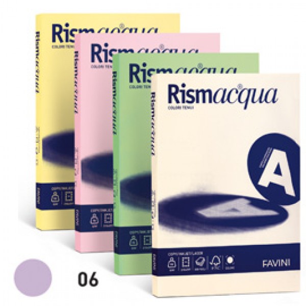 Carta RISMACQUA 200gr A4 125fg lilla 06 FAVINI