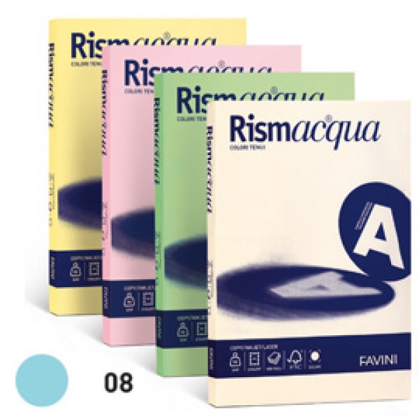 Carta RISMACQUA 200gr A4 125fg celeste 08 FAVINI