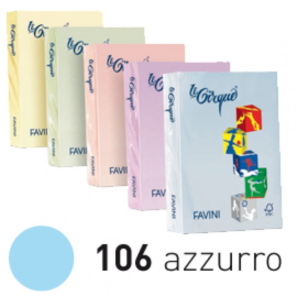 Carta LECIRQUE A4 80gr 500fg azzurro pastello 106 FAVINI