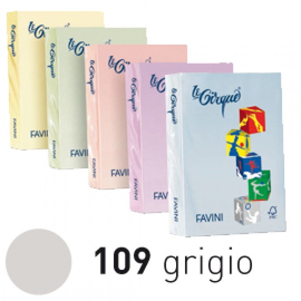 Carta LECIRQUE A4 80gr 500fg grigio pastello 109 FAVINI