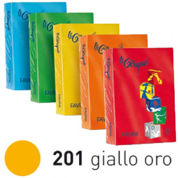 Carta LECIRQUE A4 80gr 500fg giallo oro 201 FAVINI