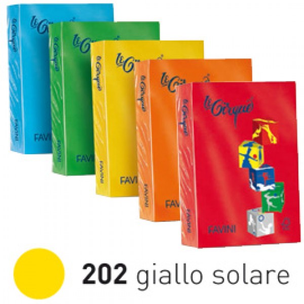 Carta LECIRQUE A4 160gr 250fg giallo sole 202 FAVINI