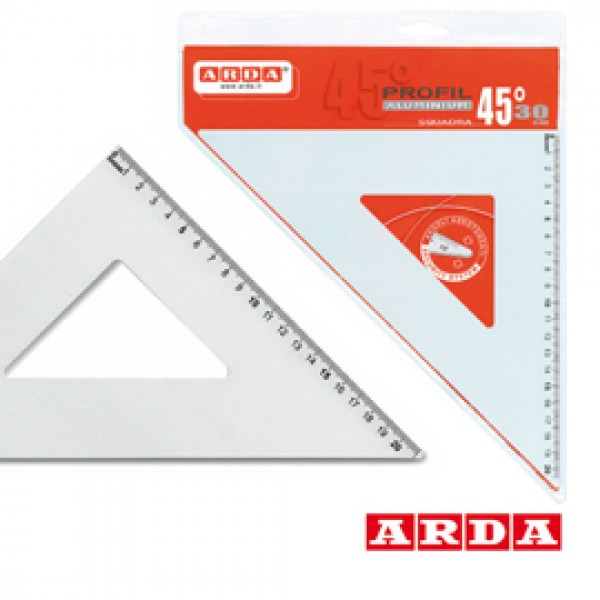 SQUADRA PROFIL ALLUMINIO 45° 30CM ARDA