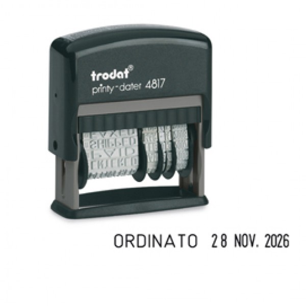 Timbro Printy Eco 4817 DATARIO+ POLINOMIO 3,8mm autoinchiostrante TRODAT