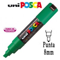 Marcatore UNI POSCA PC8K p.scalpello 8mm verde UNI MITSUBISHI