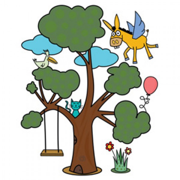 ADESIVI MURALI REMOVIBILI - A VERY MAGIC TREE - SIZE L 48x68 WALLSKIN