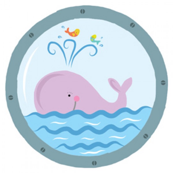 ADESIVI MURALI REMOVIBILI - PINK WHALE - SIZE M 33,5x42 WALLSKIN