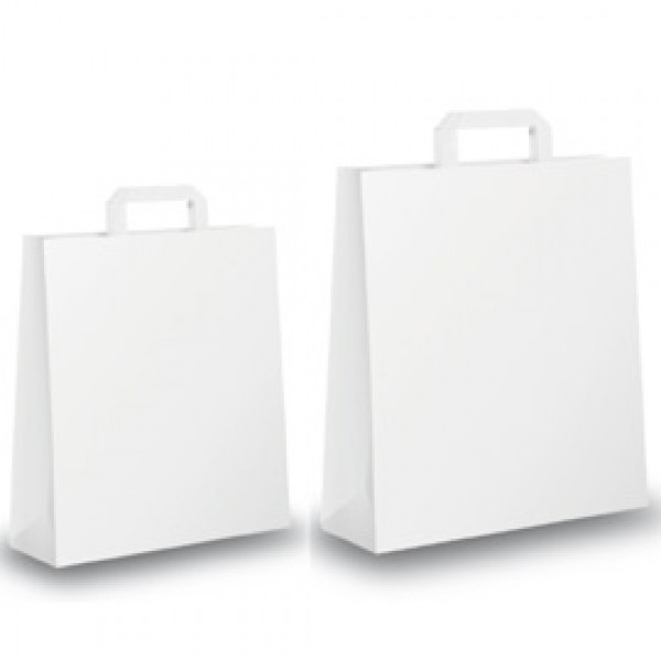 BLISTER 25 SHOPPERS 18X8X25CM BIANCO NEUTRO PIATTINA