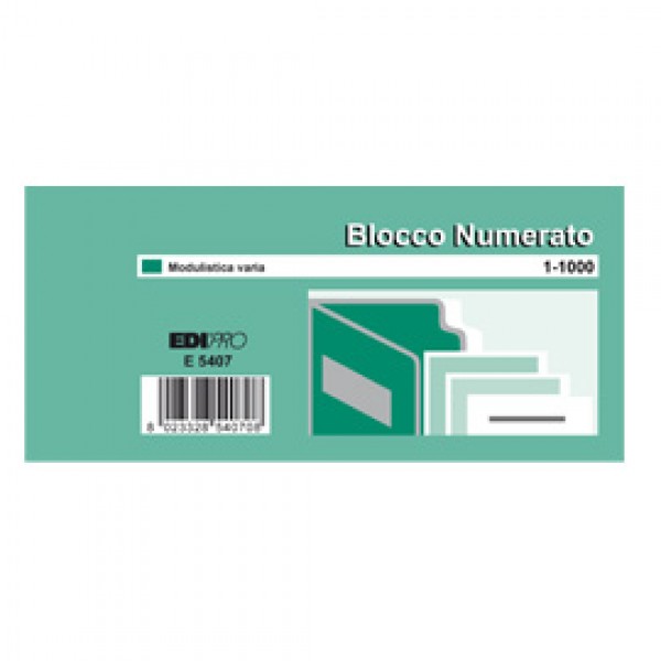 SET 10 BL. DA 100 NUMERI (BLOCCO NUMERATO 1-1000) 6X13 E5407