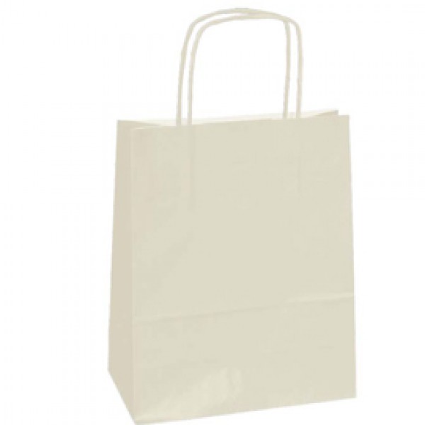 25 SHOPPERS CARTA KRAFT 22X10X29CM TWISTED AVORIO