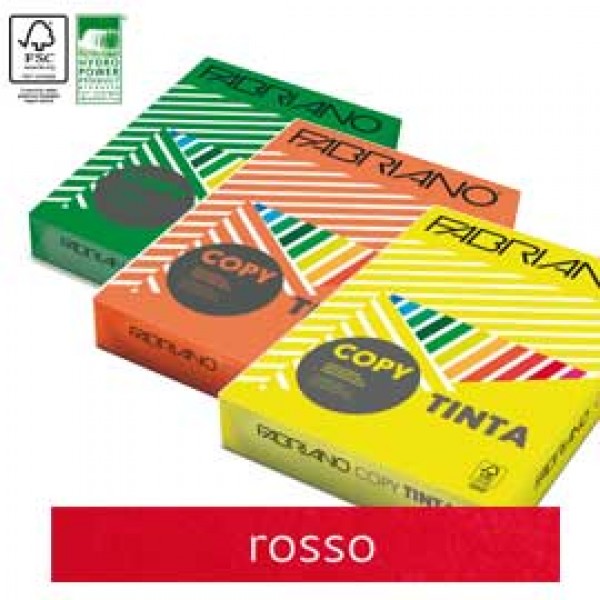 CARTA COPY TINTA A4 80GR 500FG COL.FORTI ROSSO