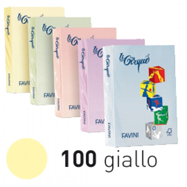 Carta LECIRQUE A3 80gr 500fg giallo pastello 100 FAVINI