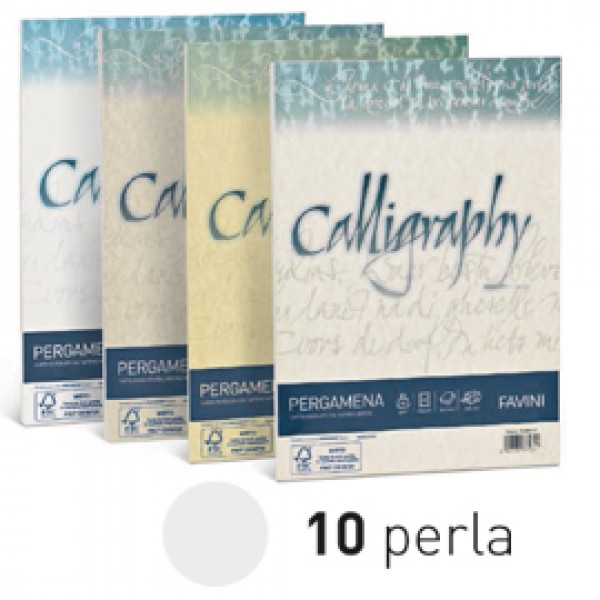 Carta CALLIGRAPHY PERGAMENA 90gr A4 50fg perla 10 FAVINI
