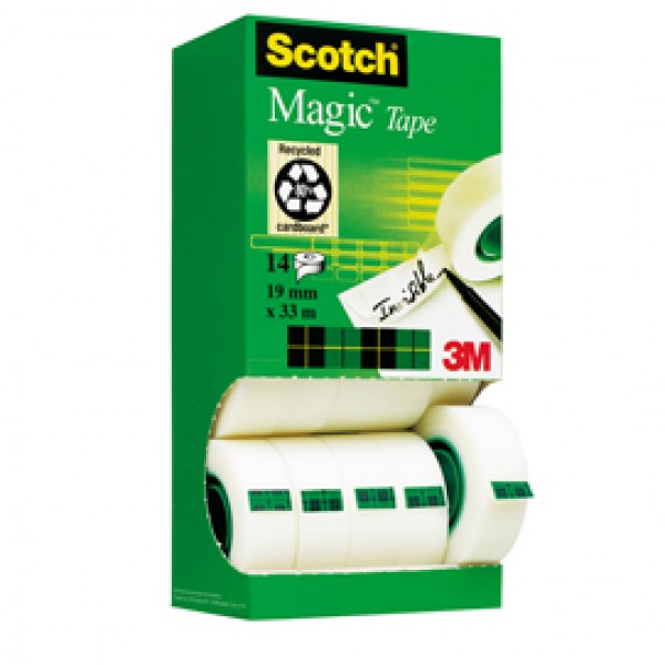 MULTI-PACK 12+2 ROTOLI SFUSI DI NASTRO SCOTCH MAGIC 810 PERM. 19MMX33MT