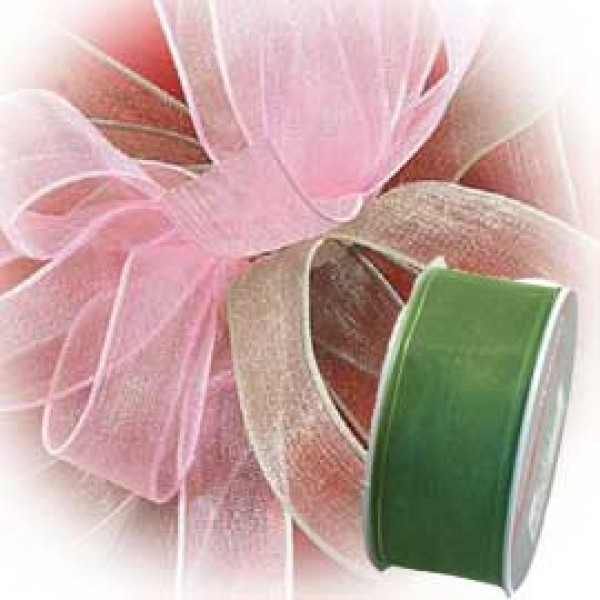 ROTOLO NASTRO ORGANZA LUCY 38mm x 25mt VERDE 34 BOLIS