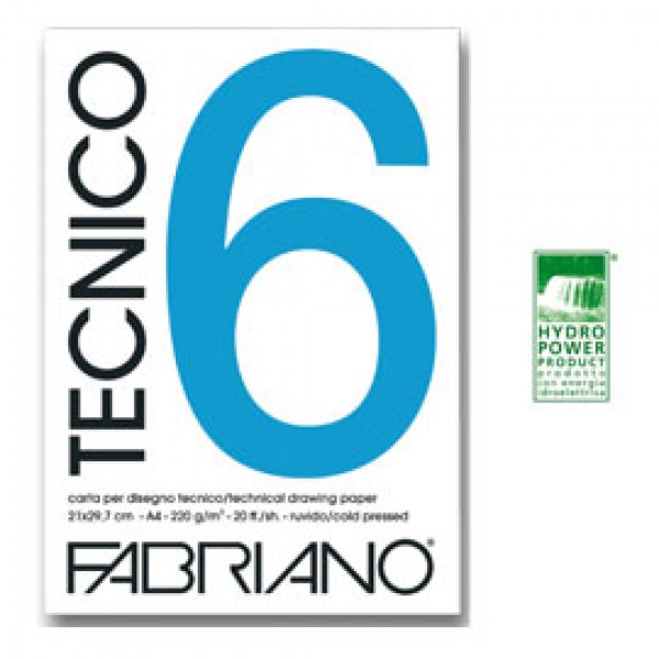 BLOCCO TECNICO 6 25x35cm 20fg 240gr liscio FABRIANO