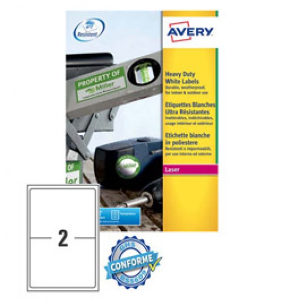 Poliestere adesivo L7068 bianco 20fg A4 199,6x143,5mm (2et/fg) laser Avery