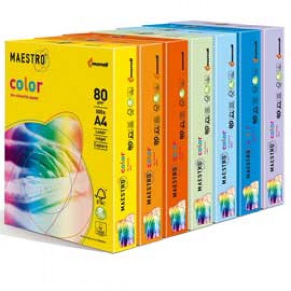 CARTA MAESTRO COLOR A4 210x297mm 80gr 500fg GIALLO TENUE YE23 MONDI