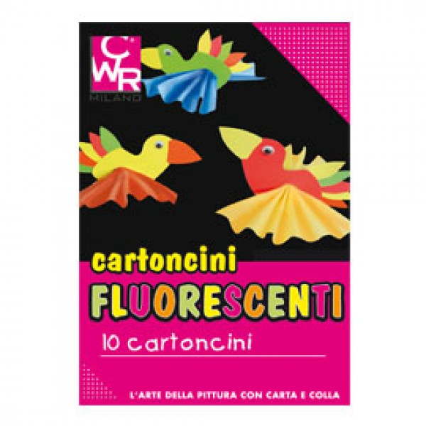 PACK 10 CARTONCINI FLUO 35x50cm 260g colori ass. CWR 334