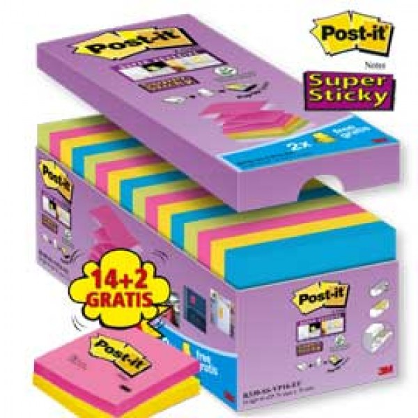 VALUE PACK 16 BLOCCO 90fg Post-it® Super Sticky Z-notes 76X76MM R-330-SS-VP16