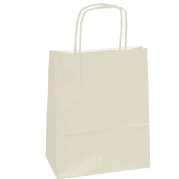 25 SHOPPERS CARTA KRAFT 18x8x24CM TWISTED AVORIO