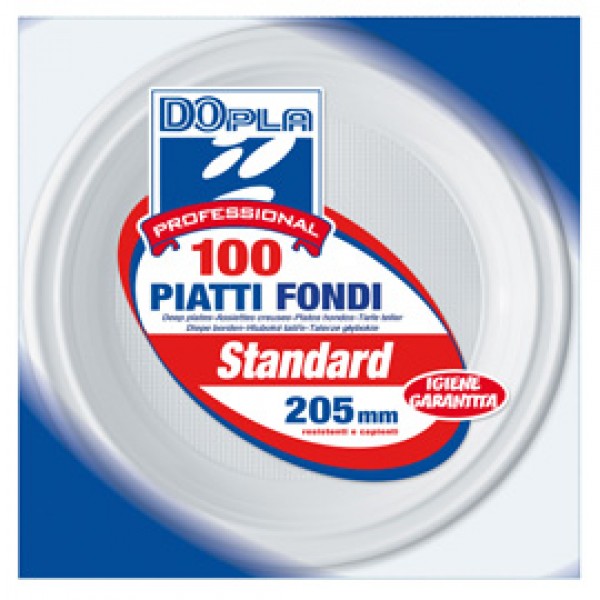 100 PIATTI FONDI Ø 205mm Dopla Professional