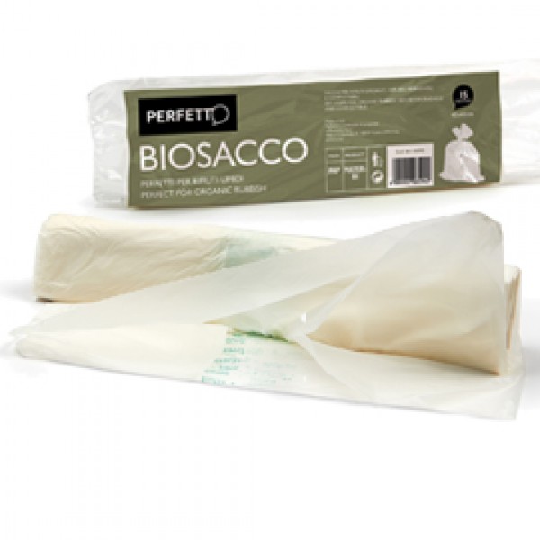 ROTOLO da 15 BIOSACCHI IMMONDIZIA 42x42cm-10LT 19µ Perfetto