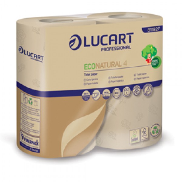Pacco 4 rotoli Carta Igienica 400 strappi EcoNatural Lucart