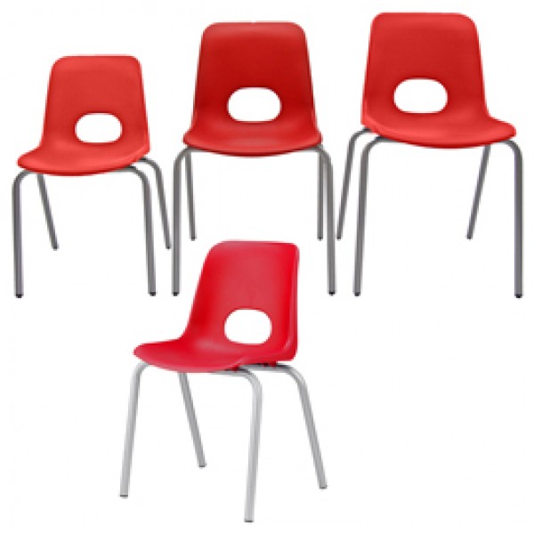 Seduta piccola in PPL H38cm Rosso Teddy serie School