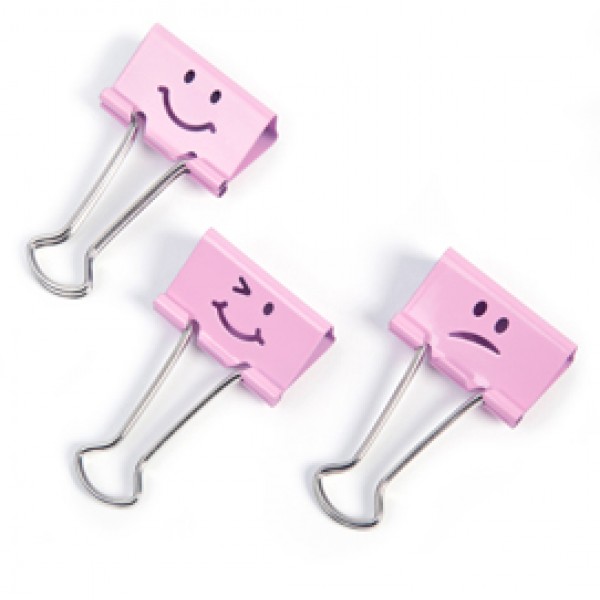 20 Molle fermacarte da 19mm Emoji rosa Rapesco