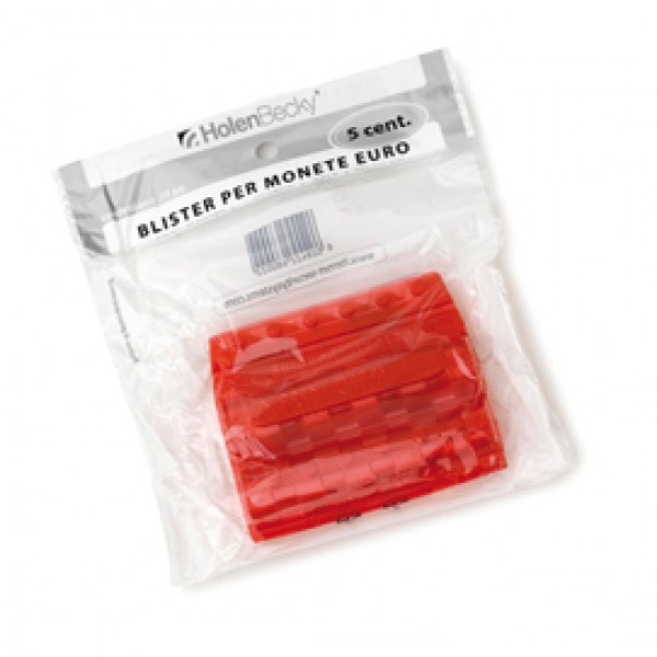 Blister 20 Portamonete in PVC 5cent rosso