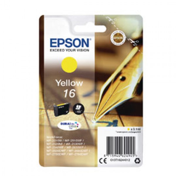 CARTUCCIA A PIGMENTI GIALLO EPSON DURABRITE ULTRA, SERIE 16/PENNA E CRUCIVERBA,