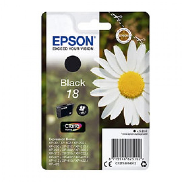 CARTUCCIA NERO (A PIGMENTI)EPSON CLARIA HOME SERIE 18/MARGHERITA IN CONF. BLIST