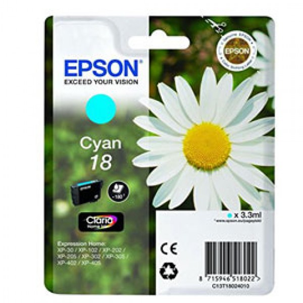 CARTUCCIA CIANO EPSON CLARIA HOME SERIE 18XL/MARGHERITA IN CONF. BLISTER RS