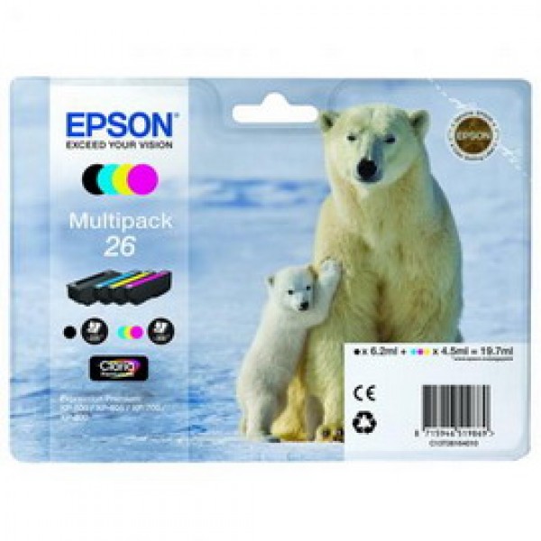 CARTUCCIA GIALLO EPSON CLARIA PREMIUM, SERIE 26XL/ORSO POLARE, IN BLISTER