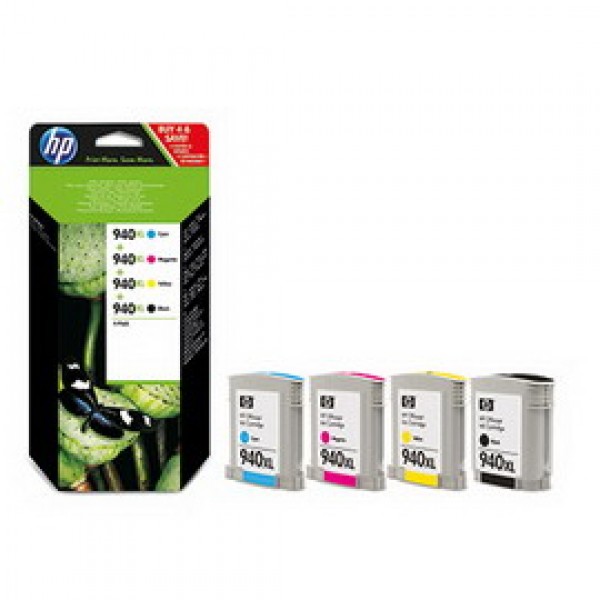 COMBO PACK 4 CARTUCCE INK OFFICEJET HP 940XL -NERO GIANO MAG GIALLO