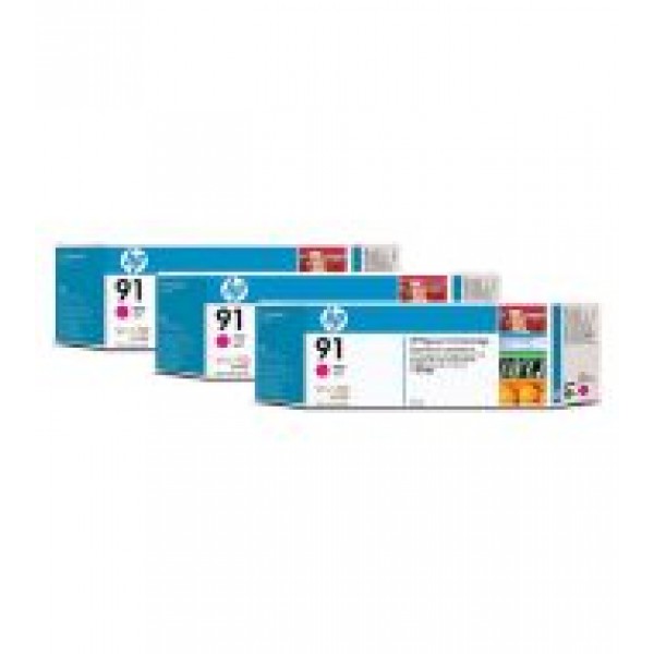 CONFEZIONE MULTIPLA DA 3 INCHIOSTRI HP 91 MAGENTA 3 CARTUCCE DA 775 ML,