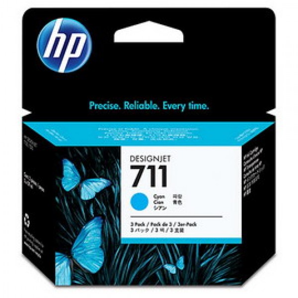 SCATOLA 3 CARTUCCE D'INCHIOSTRO HP 711DA 29 ML CIANO