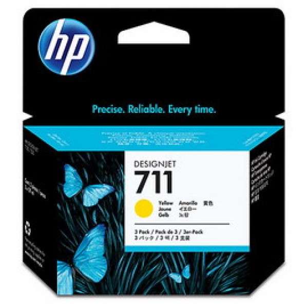 SCATOLA CON 3 CARTUCCE D'INCHIOSTRO HP 711DA 29 ML GIALLO