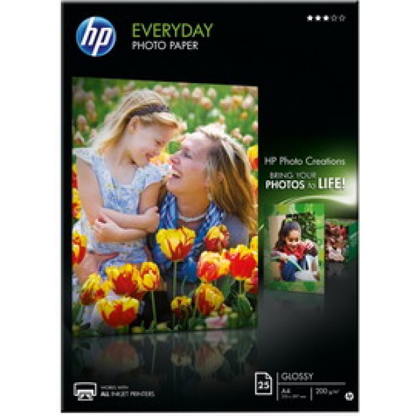 RISMA 25 FG CARTA FOTOGR. HP EVERYDAY PHOTO PAPER SEMI LUCIDA A4 200gr