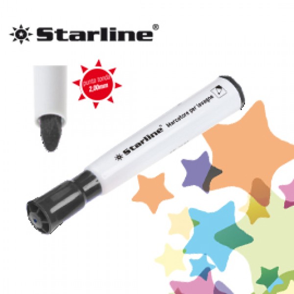 MARCATORE PER LAVAGNE NERO P.TONDA 2MM STARLINE