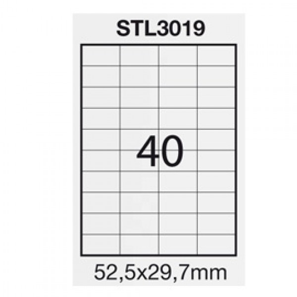 Etichetta adesiva bianca 100fg A4 52,5x29,7mm (40et/fg) STARLINE