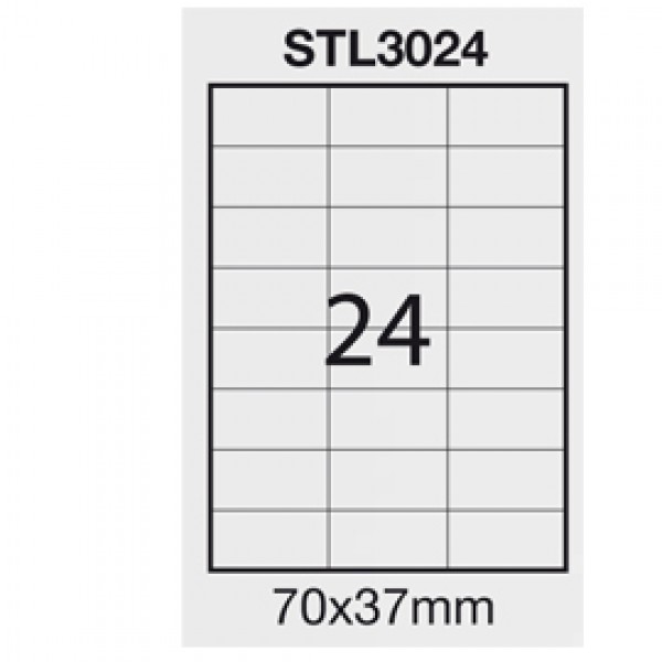 Etichetta adesiva bianca 100fg A4 70x37mm (24et/fg) STARLINE